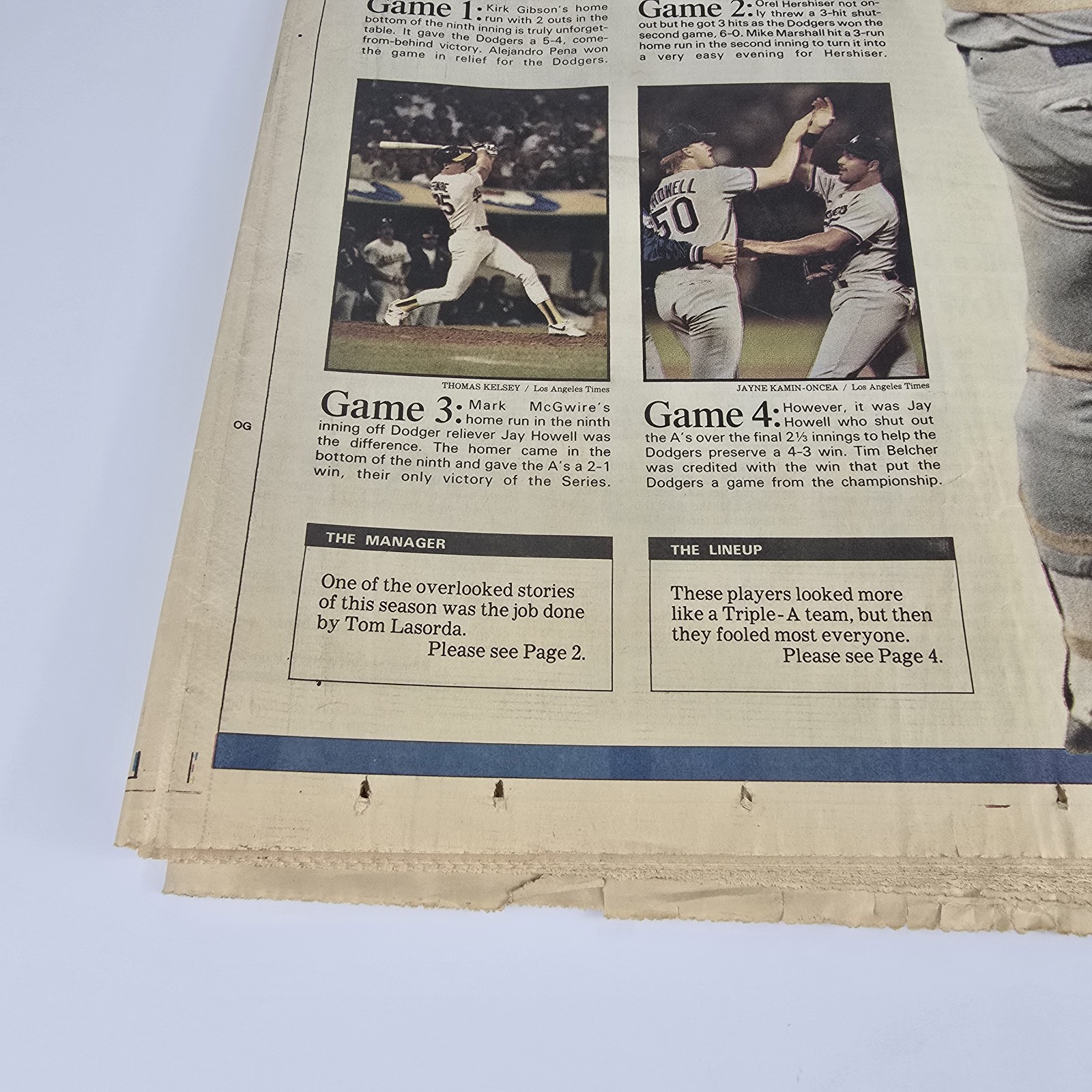 1988 Los Angeles Dodgers World Series Champions Newspaper