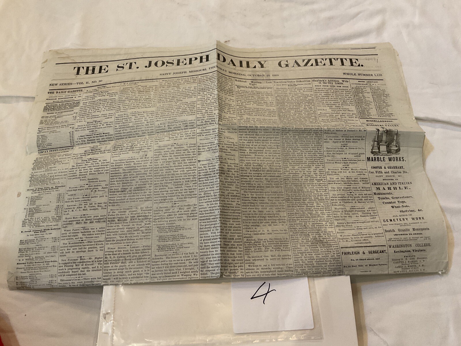 4 Missouri Civil War Reconstruction News 1869 St Joseph Negros Cachiz Apache