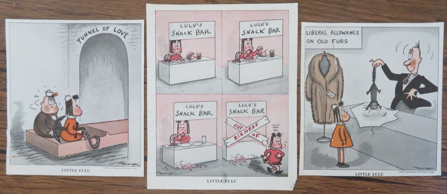 Three 1940s Little Lulu by Marjorie Henderson Buell (Marge) Cartoons