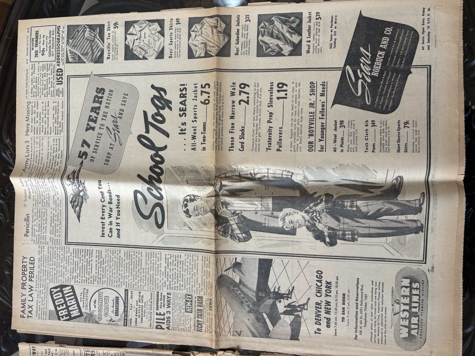 Vintage 1943 WAR EXTRA Newspaper