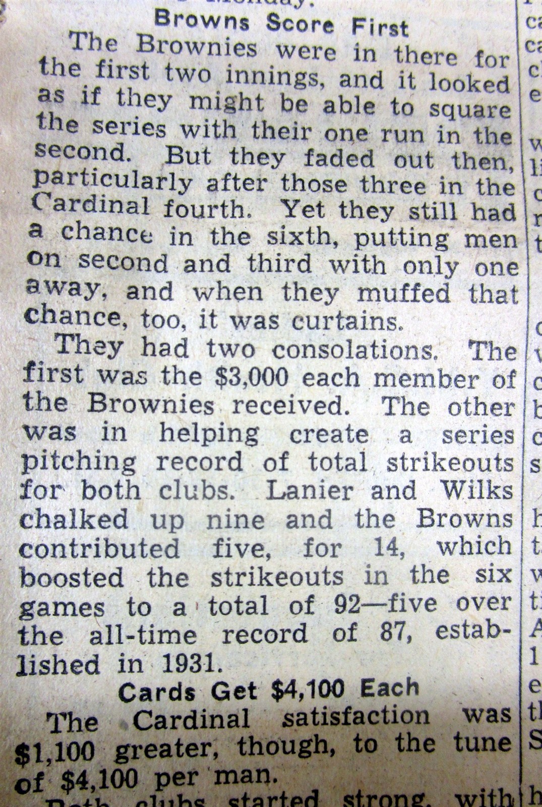 7 1944 newspapers ST LOUIS CARDINALS win BASEBALL WORLD SERIES v ST LOUIS BROWNS