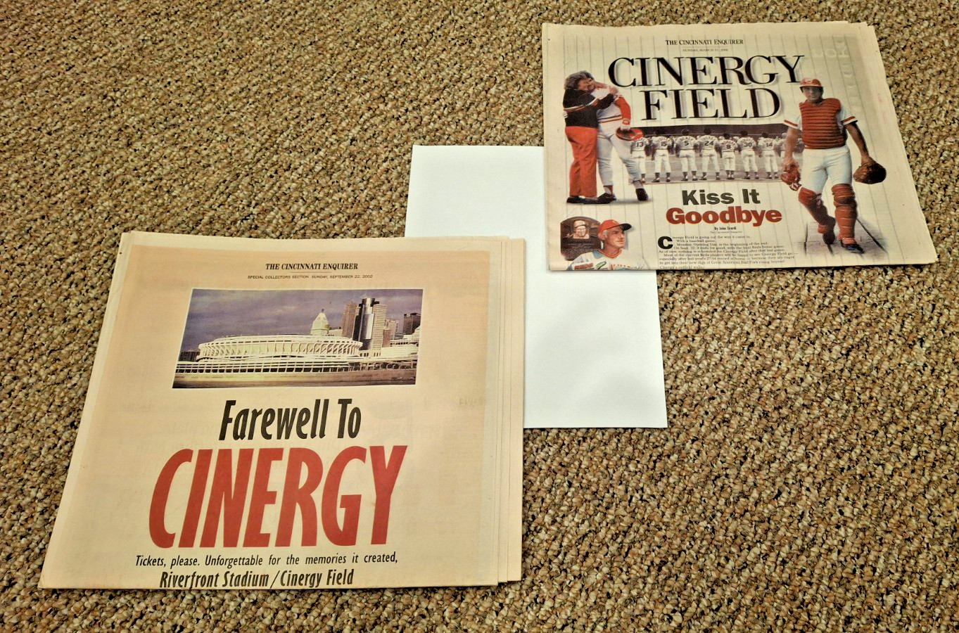 Cincinnati Enquirer Newspaper – Reds Browning Perfect Riverfront Cinergy GABP