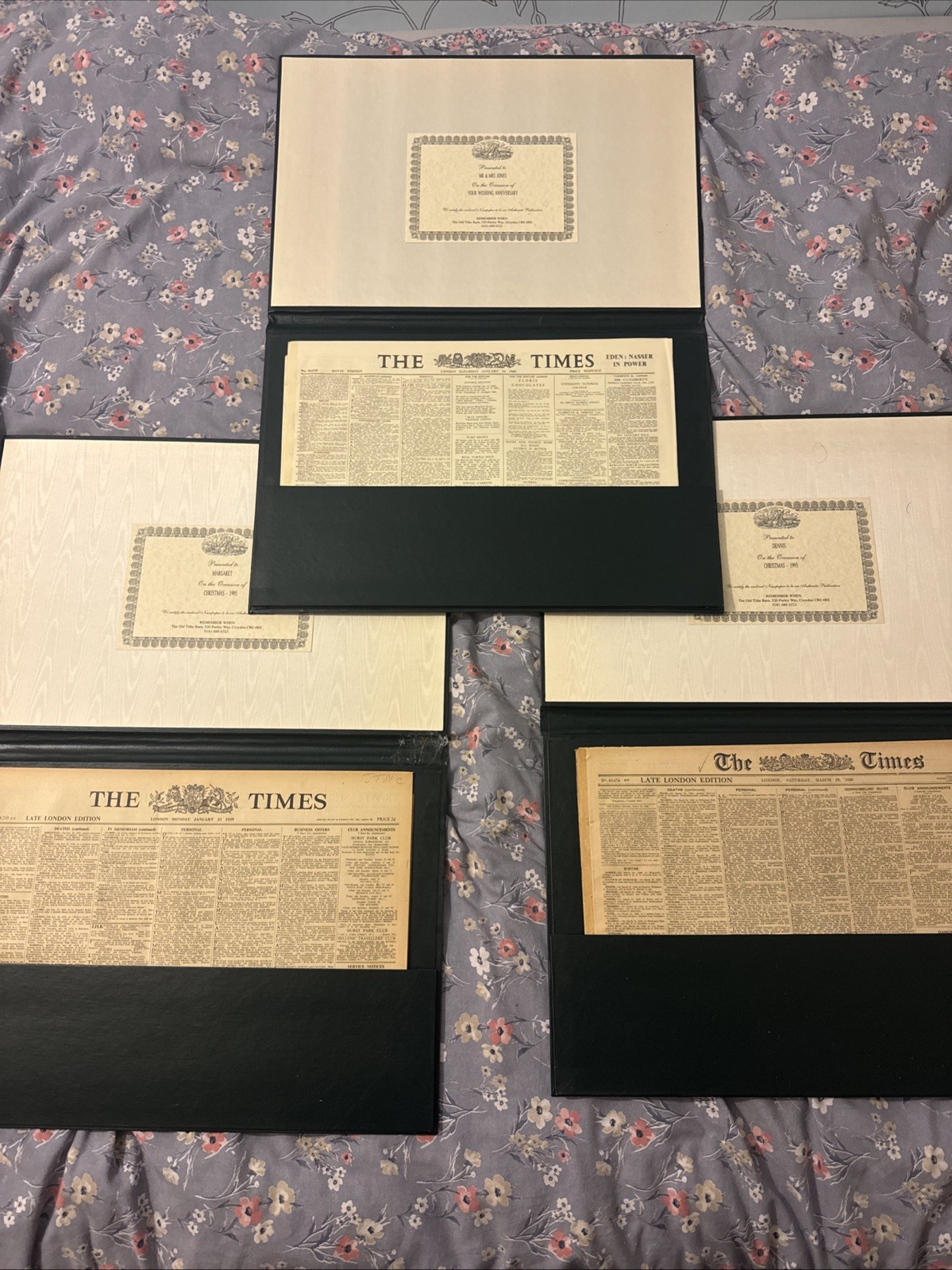 Vintage “The Times” Newspapers – 1930 / 1939 / 1960 – Authenticated