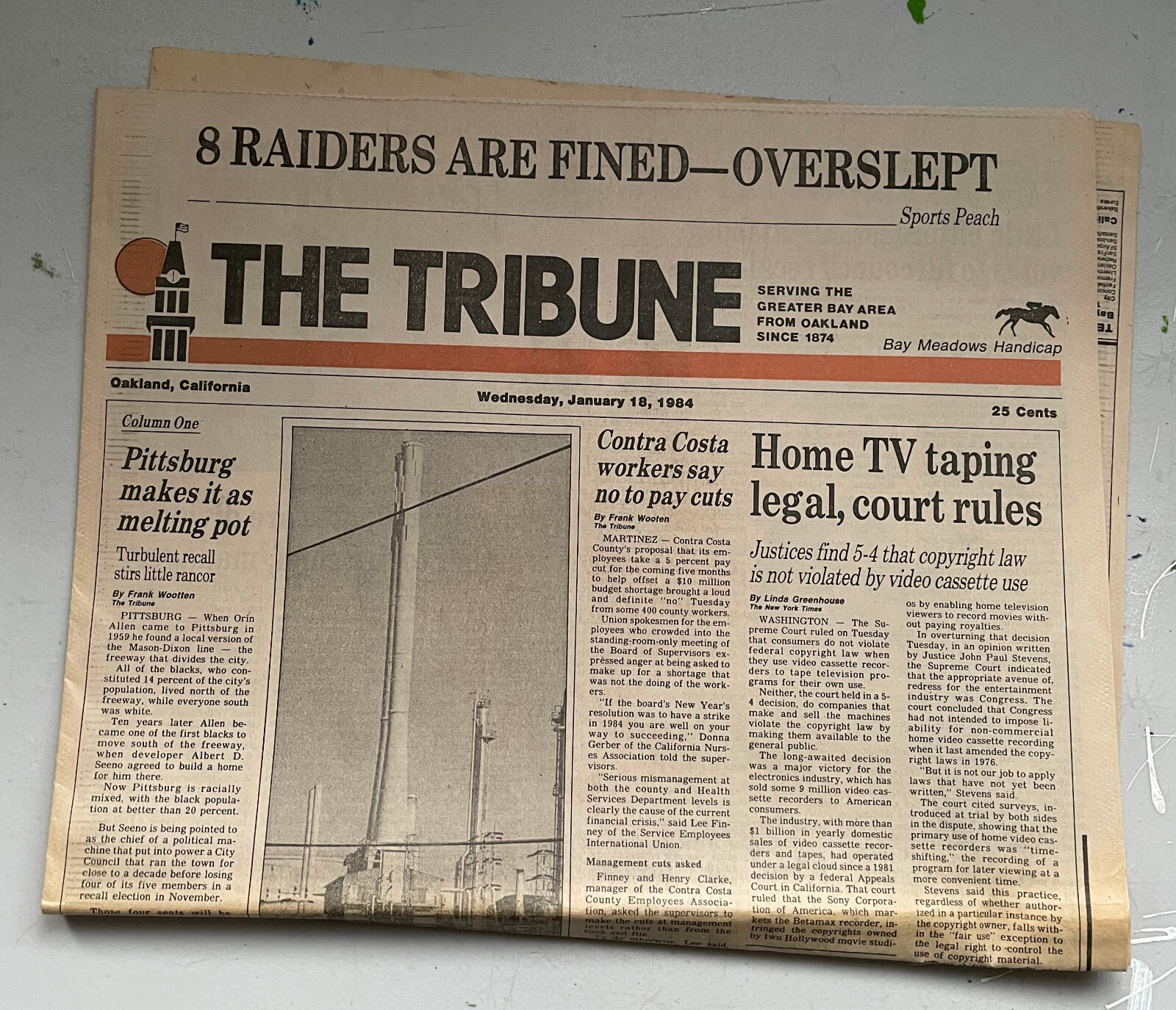 Original Oakland Tribune January 18 1984 Superbowl XVIII