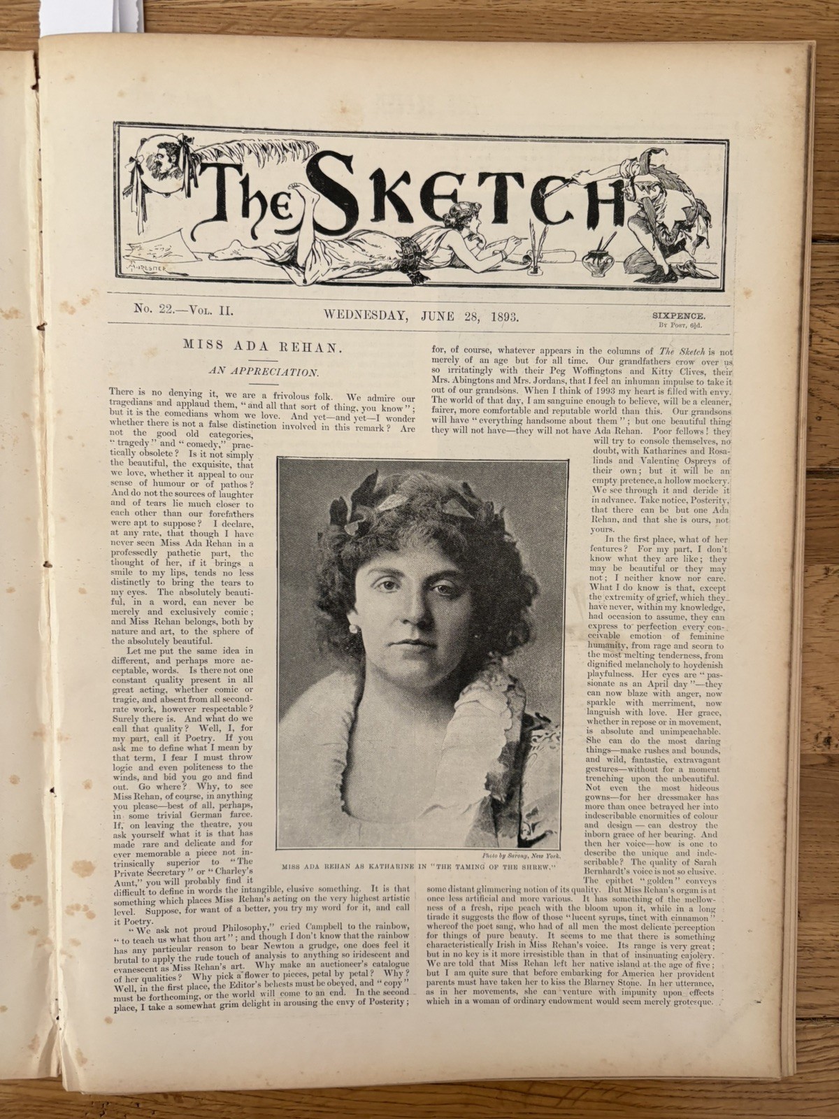 The Sketch June 28 1893 Louis Wain Illustrated Period Adverts Sport Fashion etc.