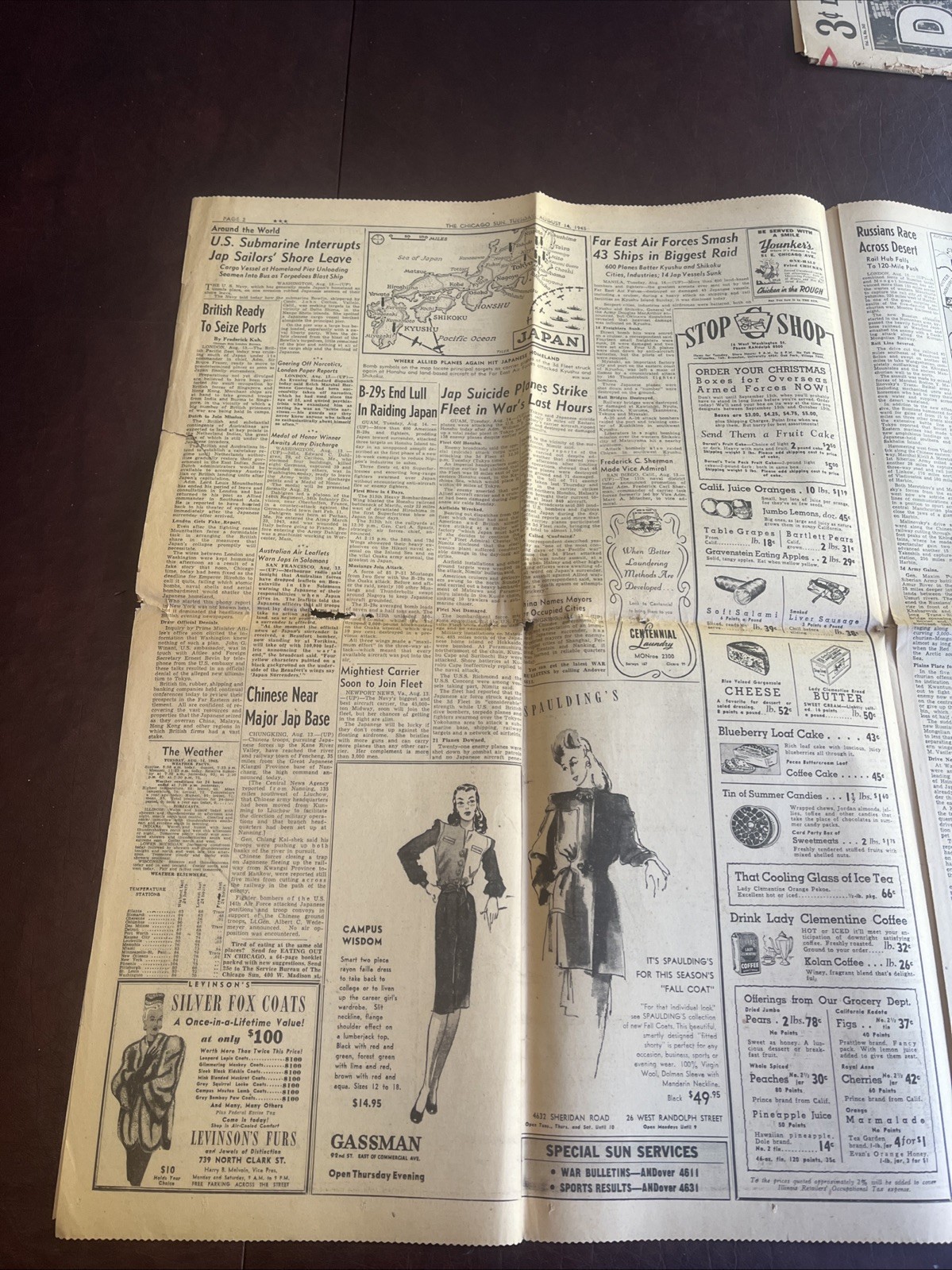 August 14 1945 Chicago Sun Extra Peace Victory End Of World War II