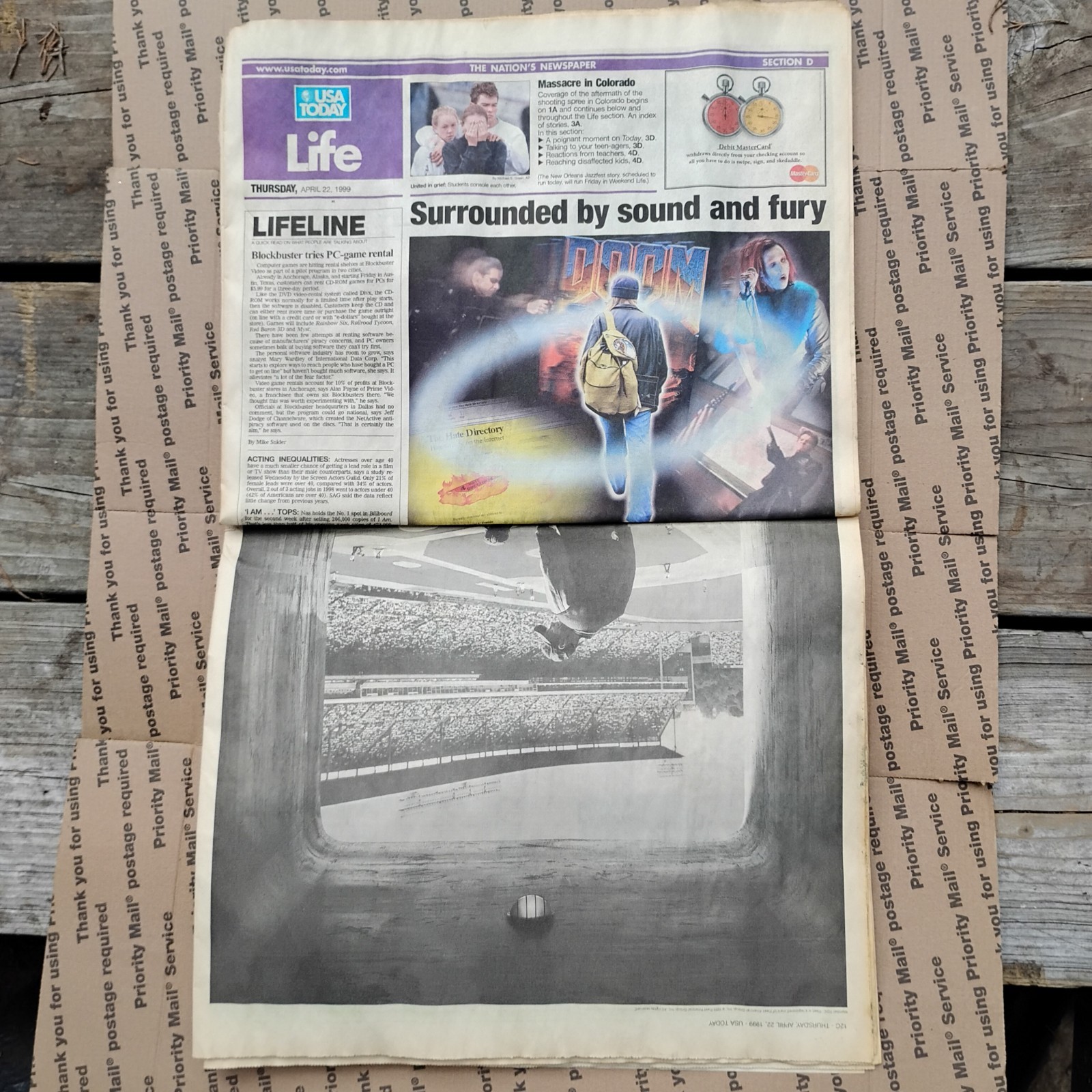 Vtg 4-22-99 USA Today Columbine High School Coverage Newspaper *Little Wtr Dmg*