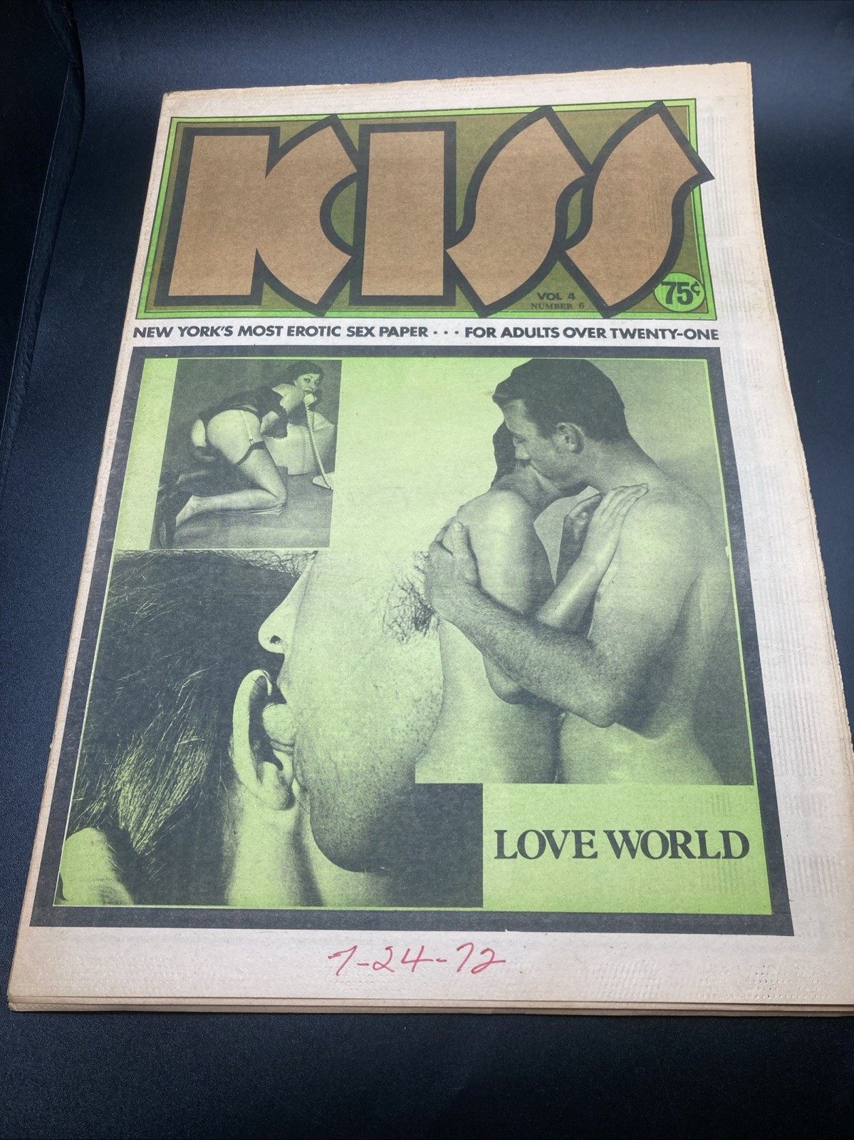 KISS VOL. 4 NO. 6 1970s N.Y. UNDERGROUND NEWSPAPER OBSOLETE. Centerfold Poster