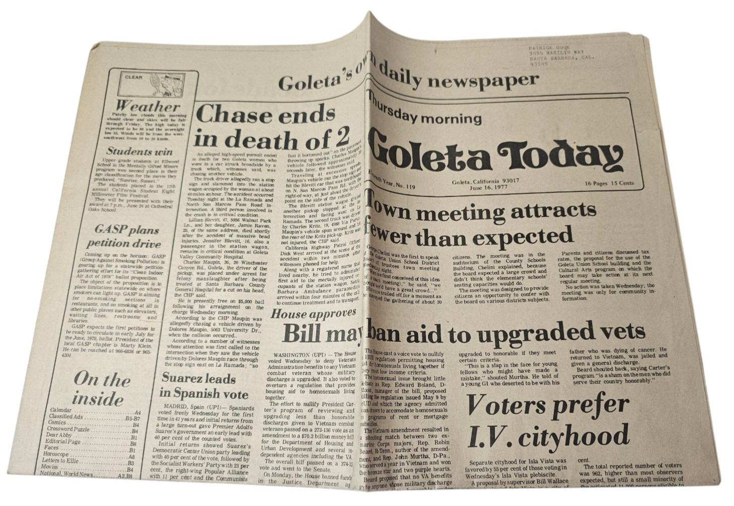 Goleta Graduation High School Diploma Goleta Today Newspapers June 16 1977 Sec A