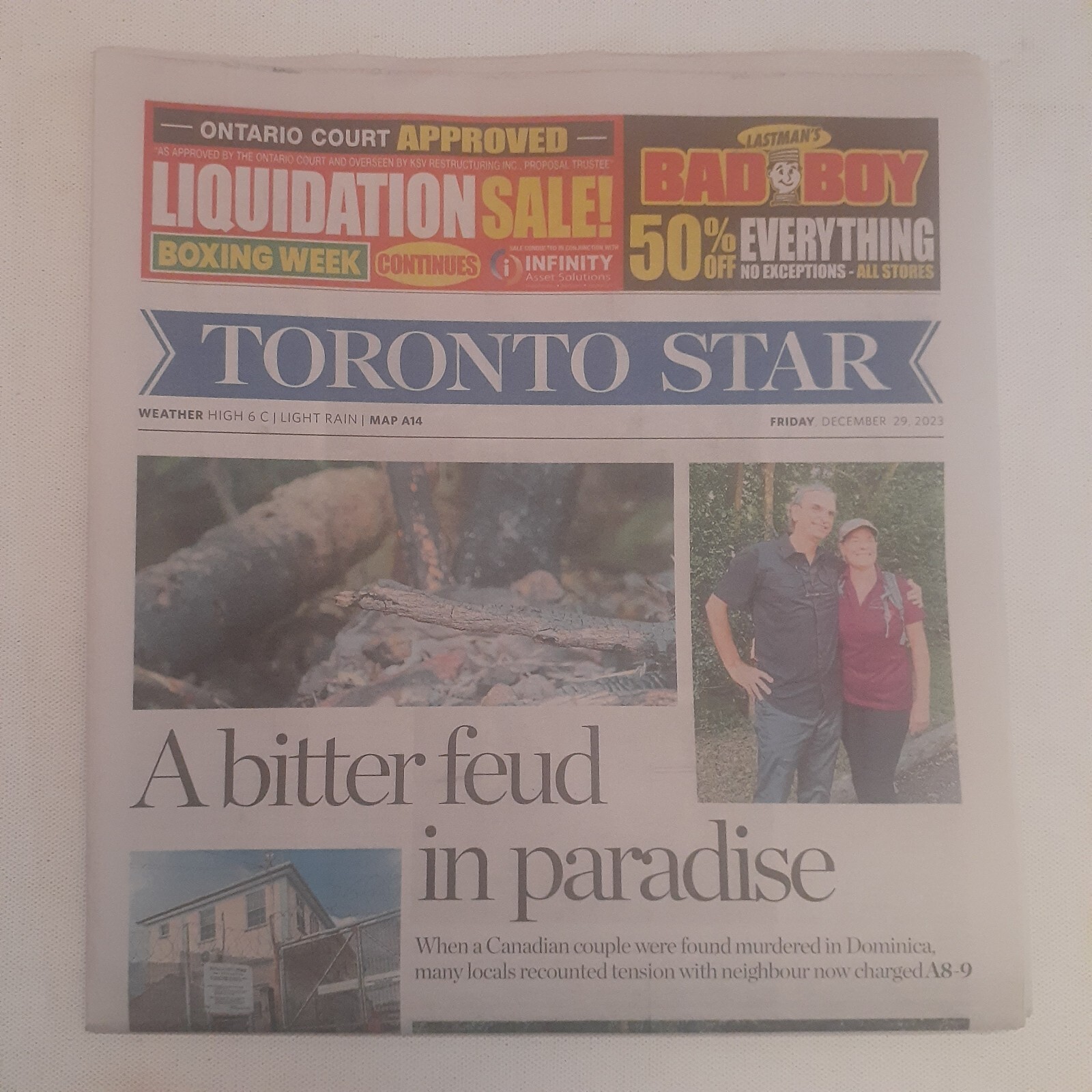 Dec 29 2023 Toronto Star Daniel Langlois Dominica Jon Batiste PWHL Thrifting F
