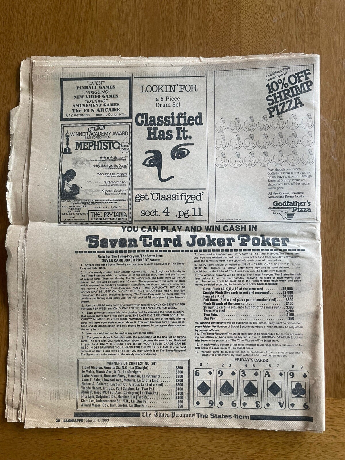 Tennessee Williams Special Edition – New Orleans Times-Picayune (1983 March 4)