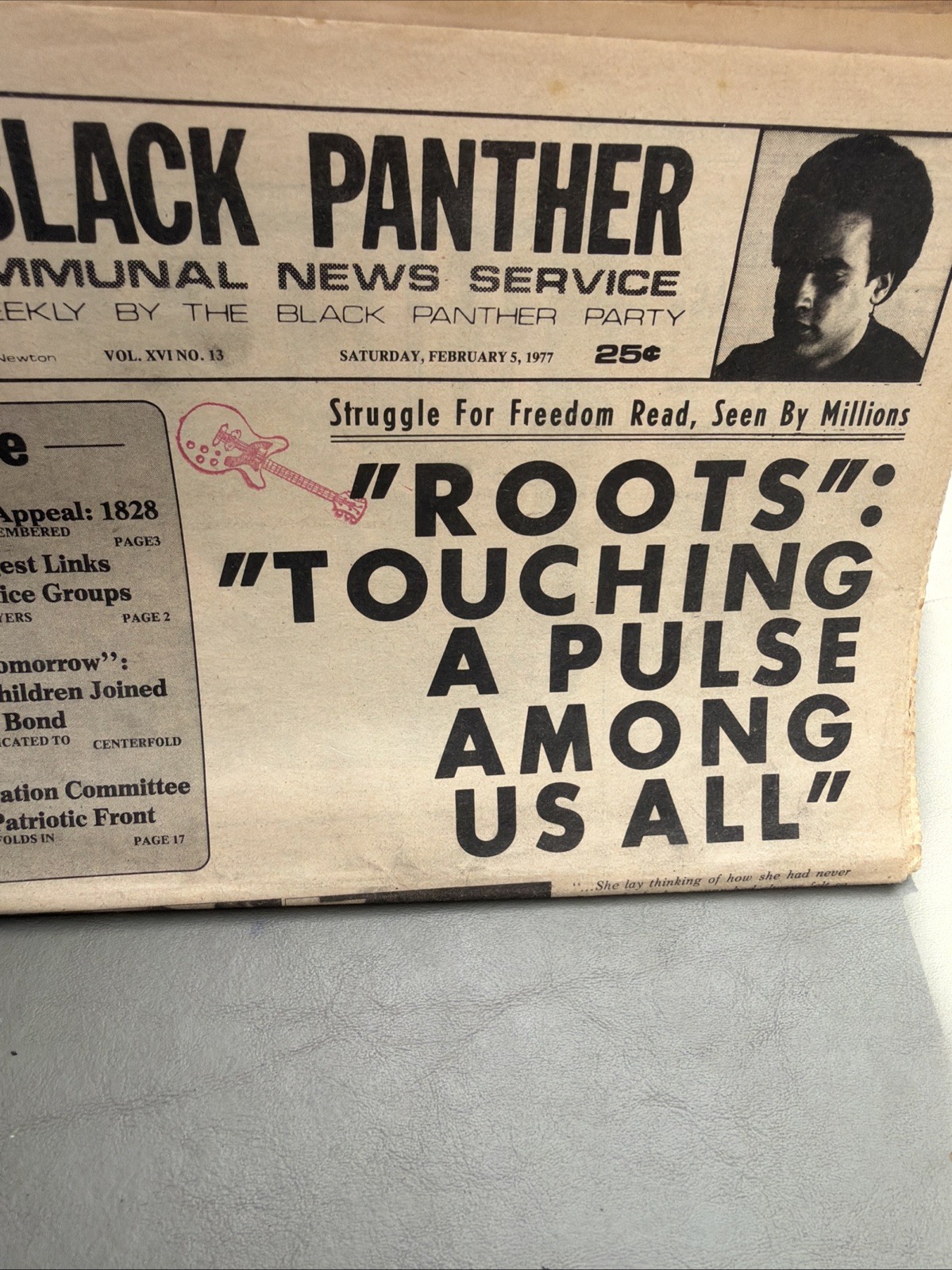 THE BLACK PANTHER PARTY NEWSPAPER – FEBRUARY 5, 1977 Huey Newton ROOTS TV Show