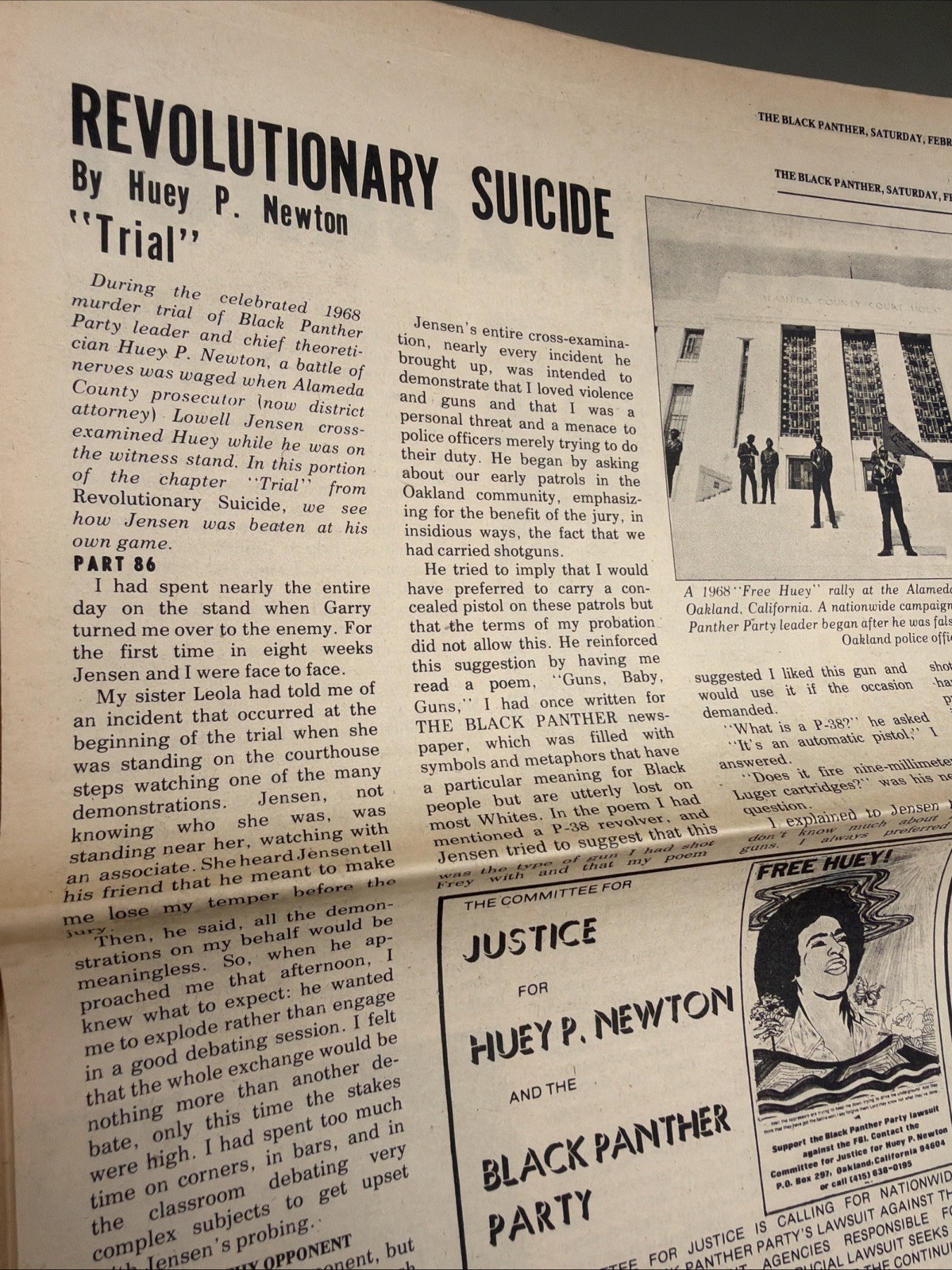 THE BLACK PANTHER PARTY NEWSPAPER – FEBRUARY 12, 1977 Huey Newton