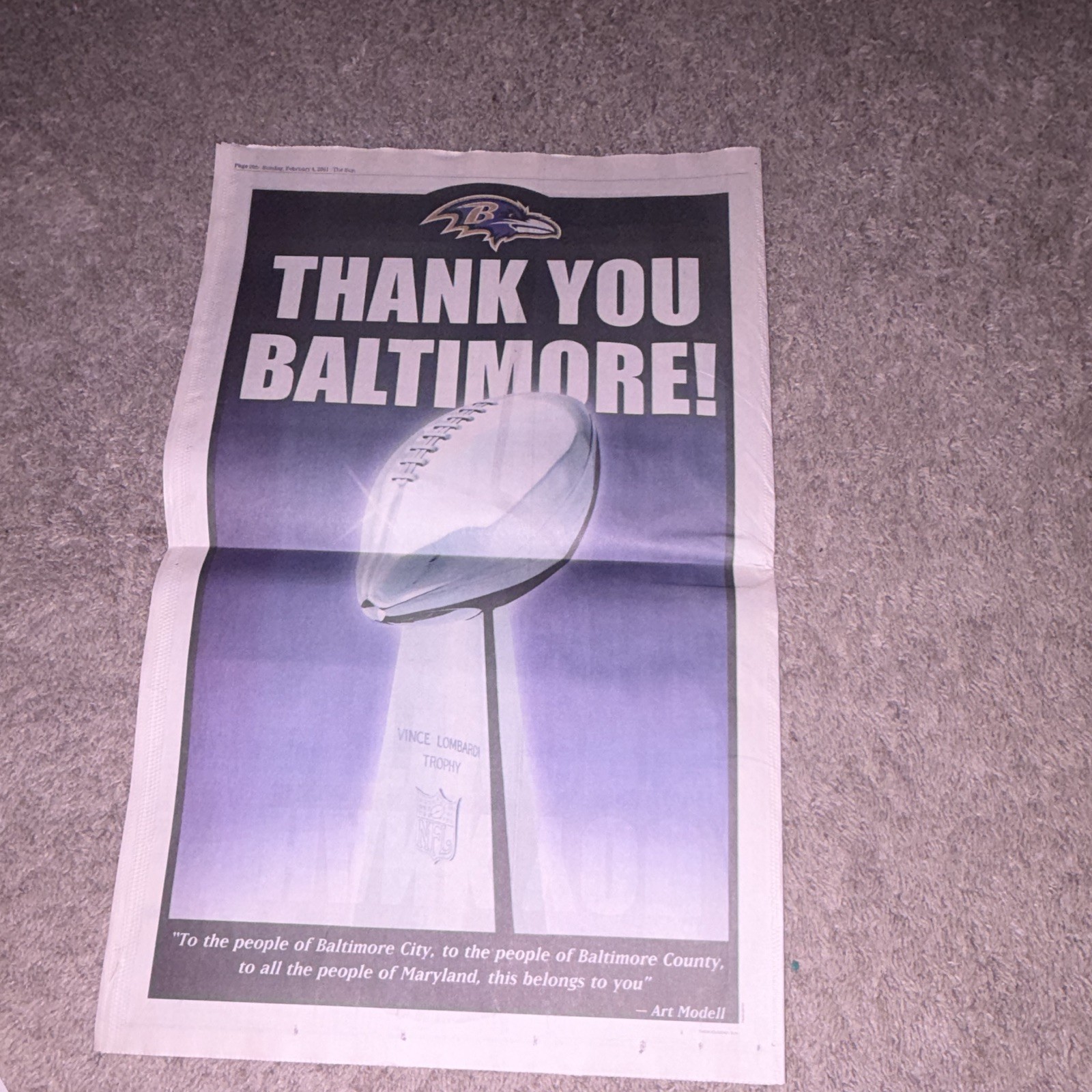 The Sun (Baltimore, MD) Feb 4, 2001 Commemorative Edition “A Season to Savor”