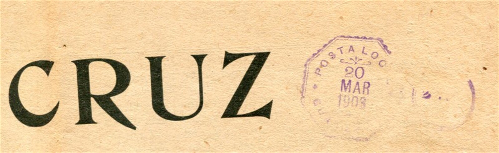GUATEMALA LA CRUZ NEWSPAPER POSTA LOCALE 1903