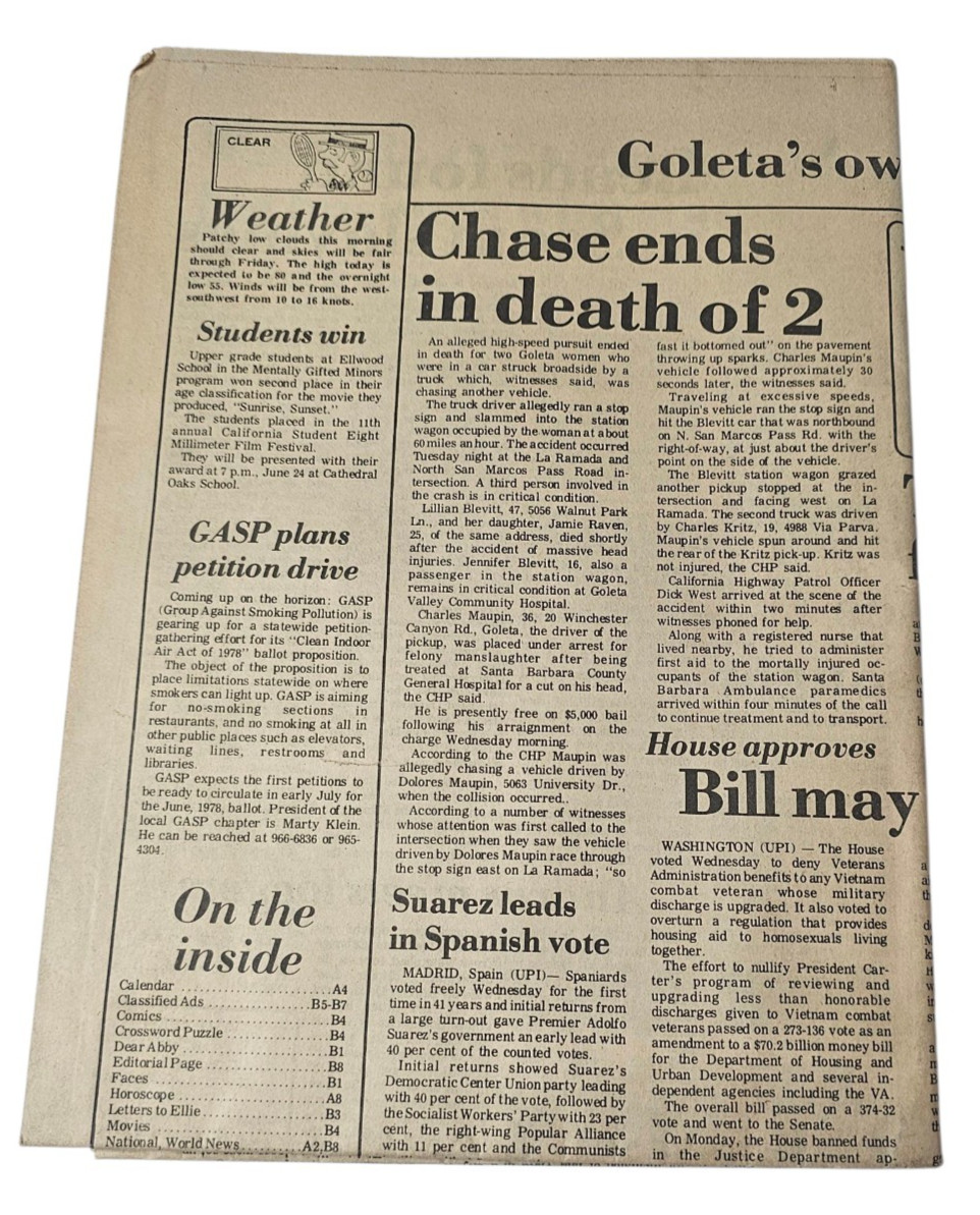 Goleta Graduation High School Diploma Goleta Today Newspapers June 16 1977 Sec A