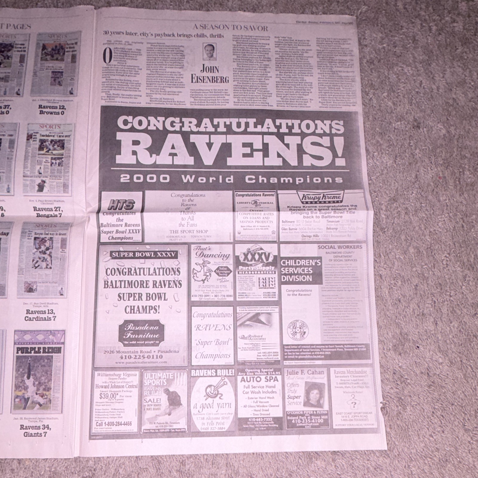 The Sun (Baltimore, MD) Feb 4, 2001 Commemorative Edition “A Season to Savor”