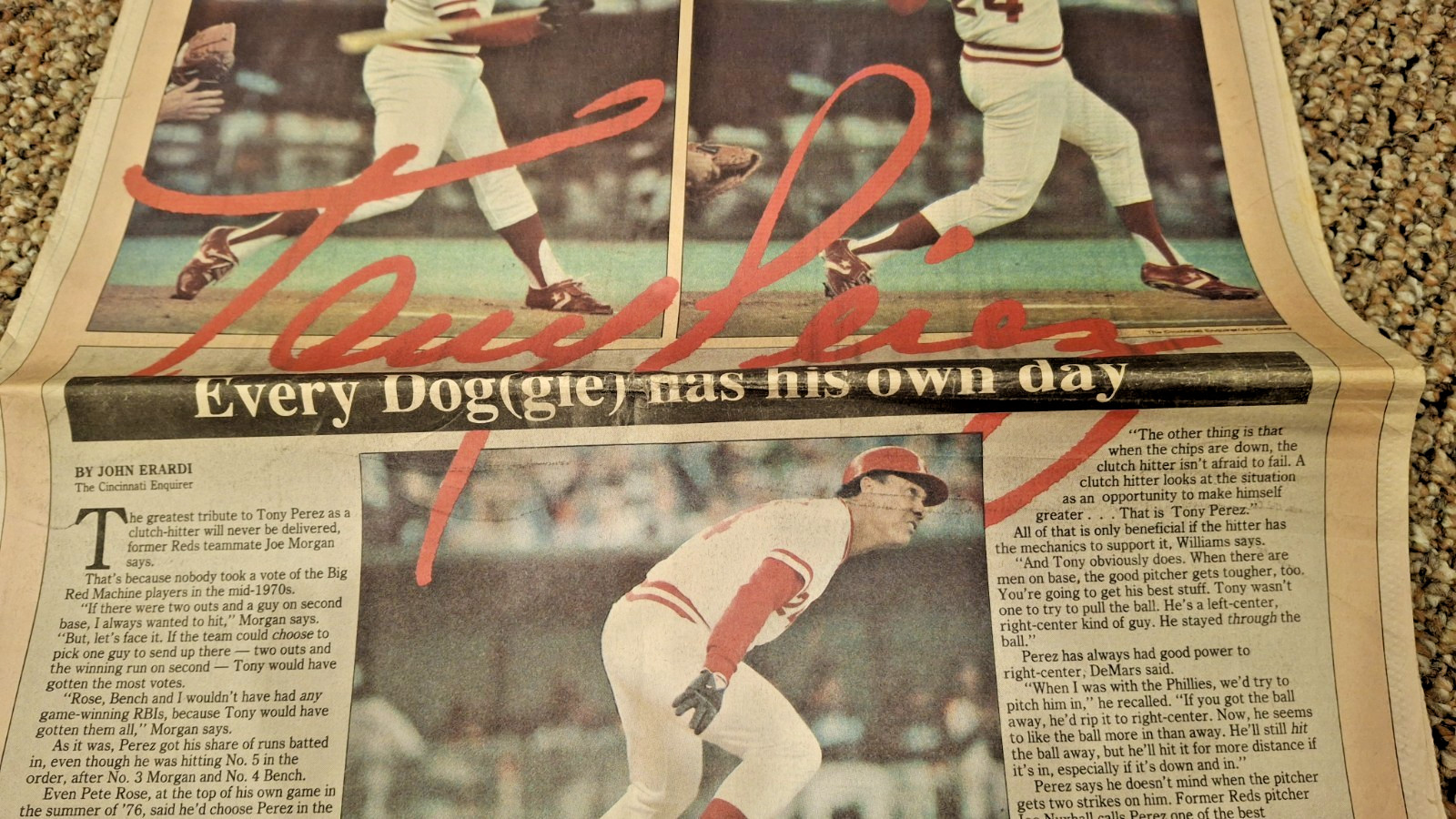 Cincinnati Enquirer Newspaper – Reds Browning Perfect Riverfront Cinergy GABP