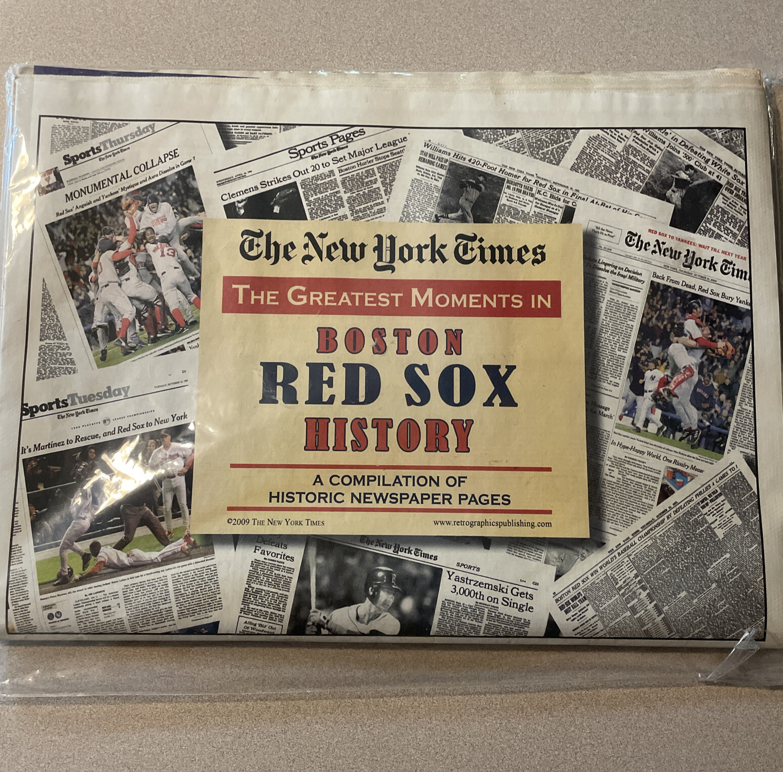 BOSTON RED SOX HISTORY MLB GREATEST MOMENTS NEW YORK TIMES PAPER 2009 NEW