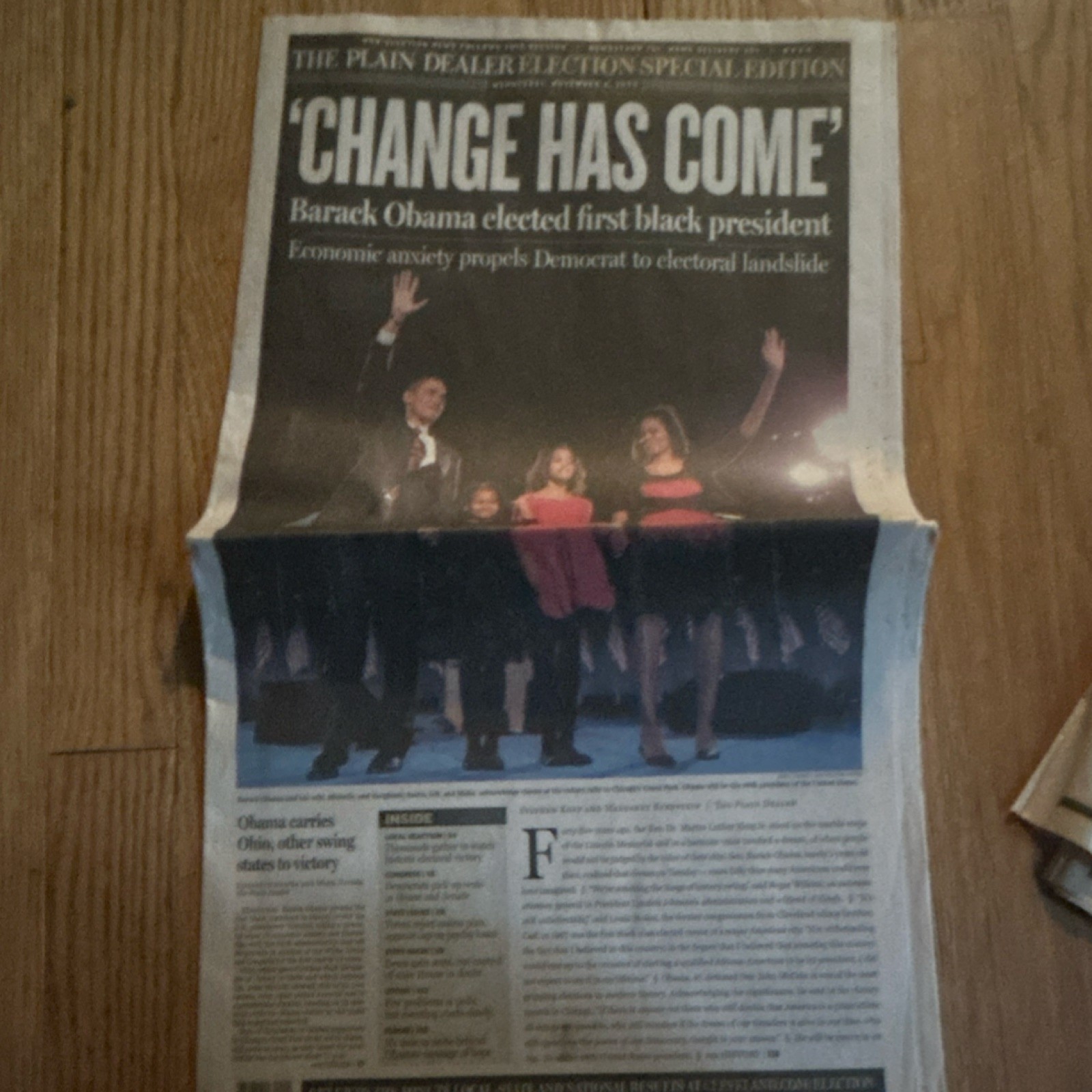 The Plain Dealer November 5, 2008 Obama Elected President Election Edition