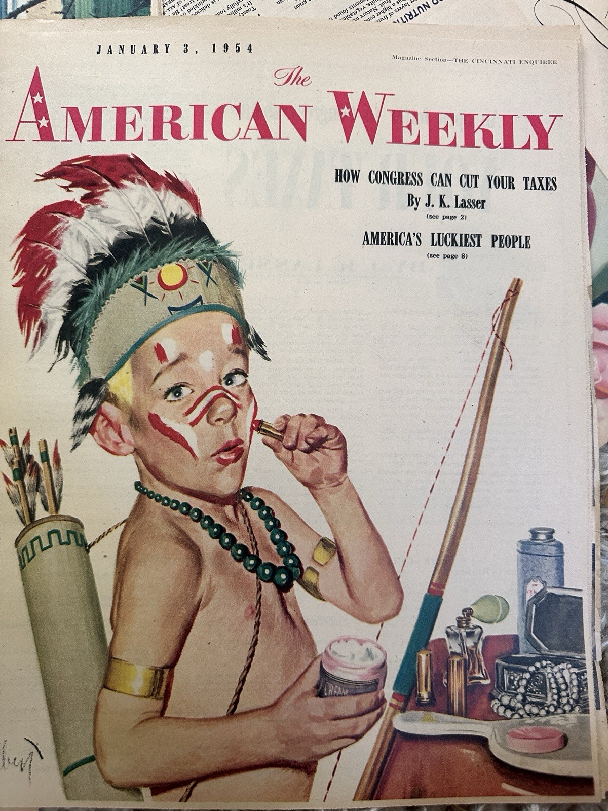 1/03/1954 AMERICAN WEEKLY June Allison, Pall Mall Cigarettes, Cheer Soap