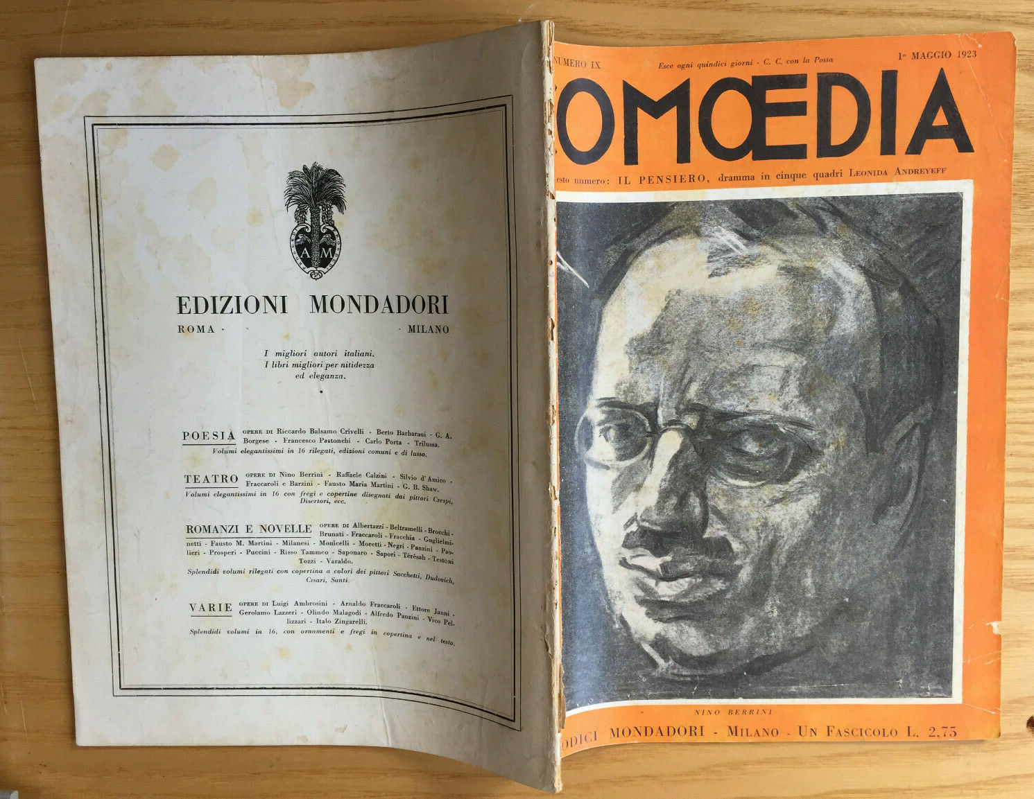 MONDADORI COMEDIA PERIODICO COMEDIA E VITA THEATRALE N° 9 1923 MARIA CARMI 2/19