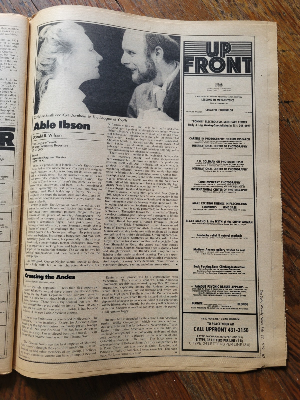 Soho News, NYC, Feb 22-28, 1979, Girl Talk, Broadway Loft Blaze, Jean Renoir