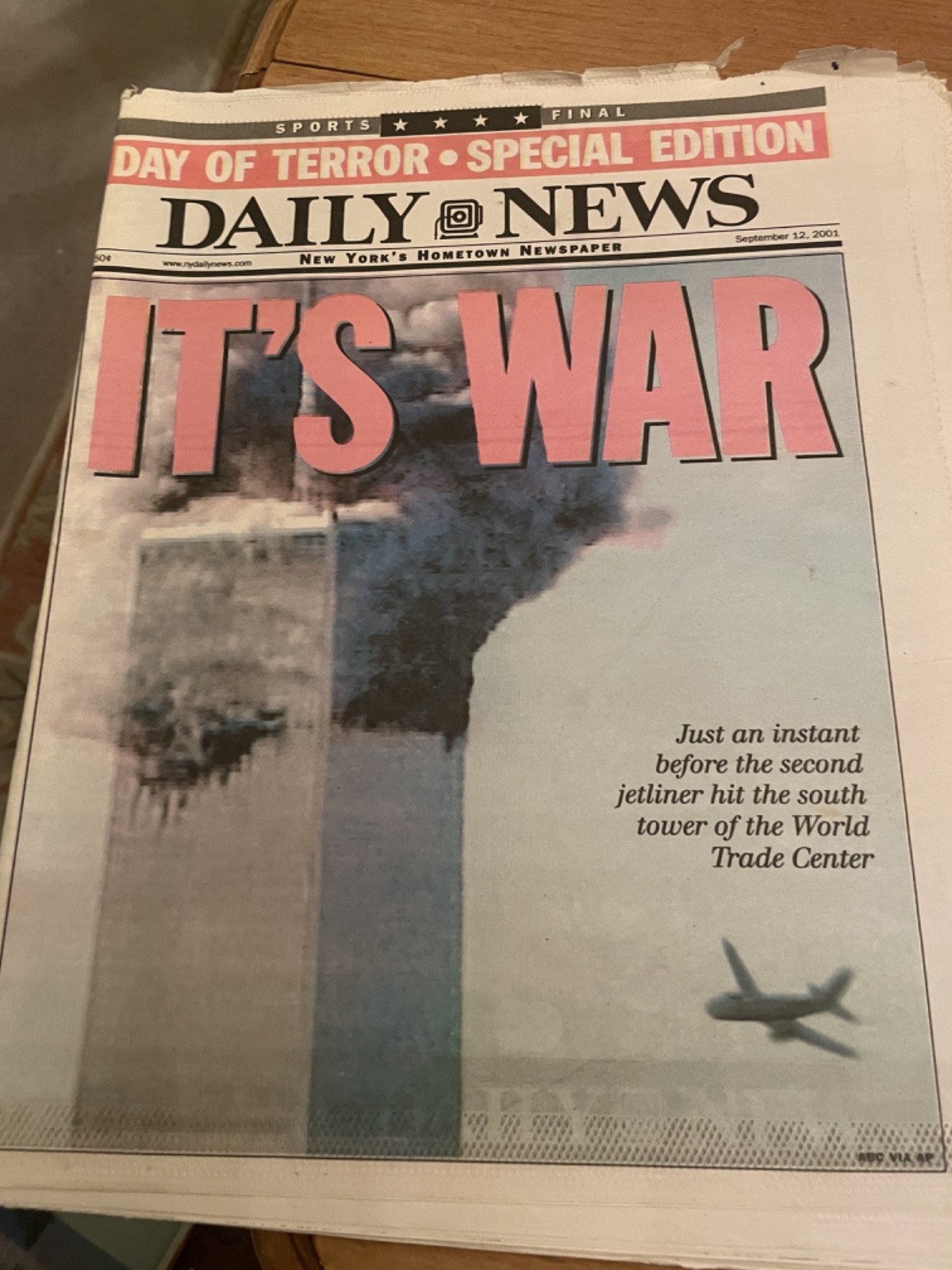 Daily News-September 12 2001- It’s War-Day of Terror -Special edition