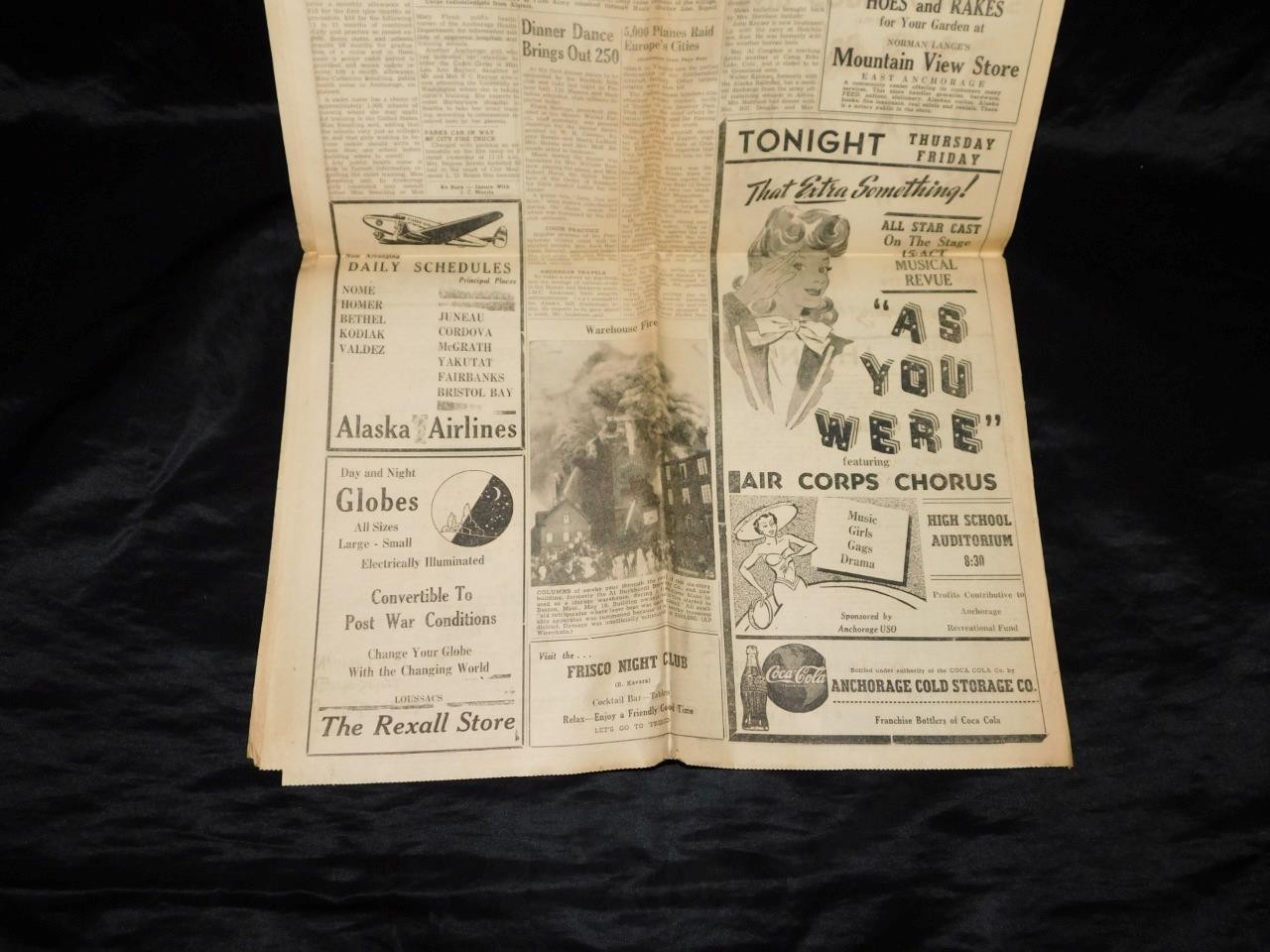 May 24 1944 Anchorage Alaska Newspaper WW2 Anzio Appian Way Italy Kuriles Bombed