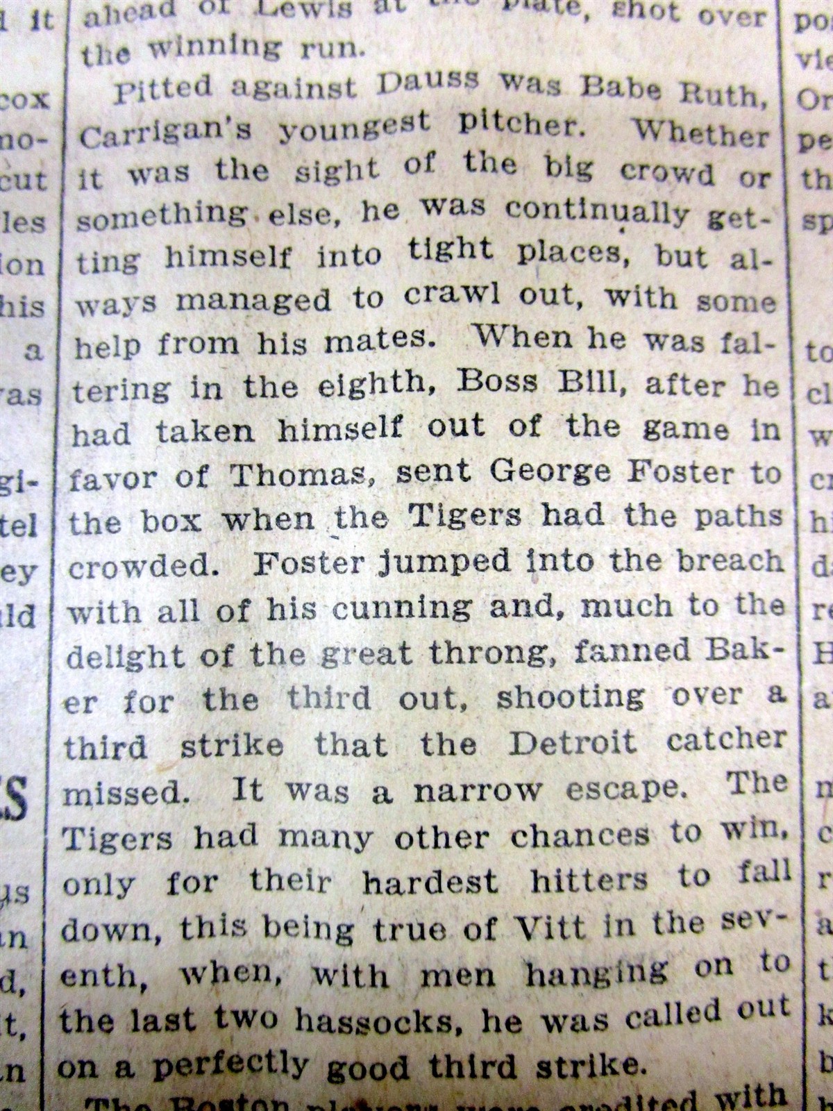 1915 newspaper Boston Red Sox w pitcher BABE RUTH going to BASEBALL WORLD SERIES