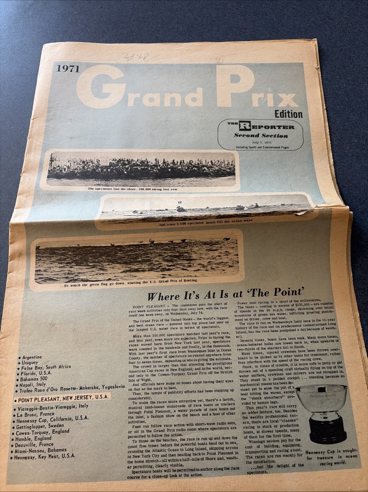 1971 Grand Prix Edition US Grand Prix of Boating Point Pleasant NJ Newspaper