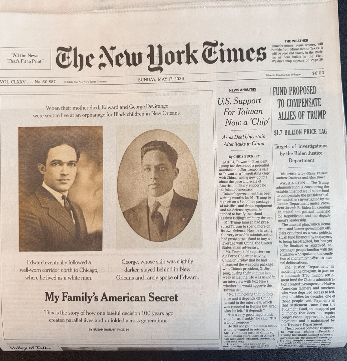 The New York Times Newspaper May 17 2026 SUNDAY Complete Print Paper UNREAD Nyt