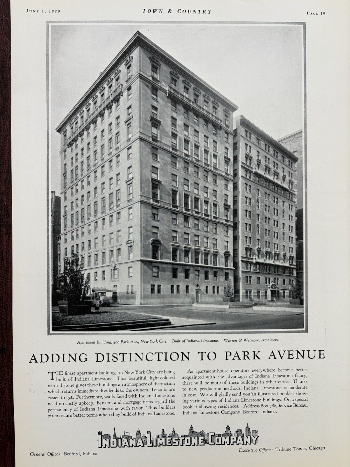 400 Park Ave New York City Real Estate Warren & Wetmore Architects Vintage 1928