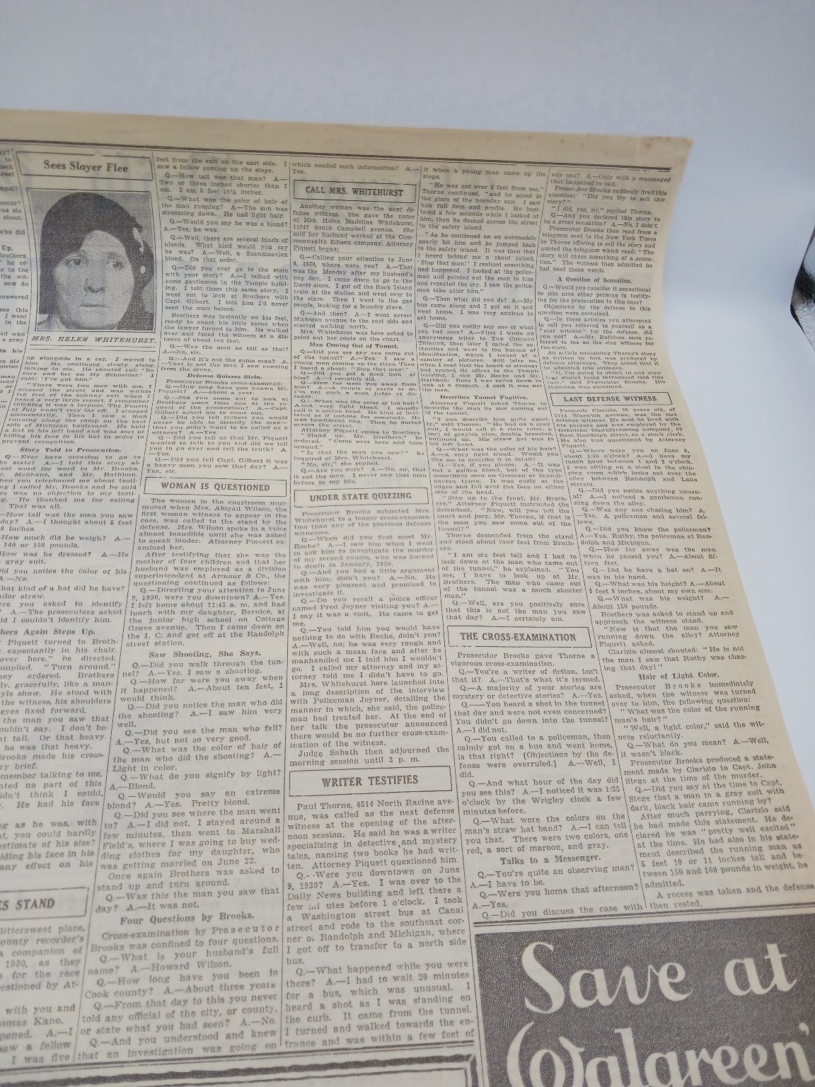 1931 Knute Rockne Dies Plane Crash Tribute Chicago Newspaper Page Aiello Gang
