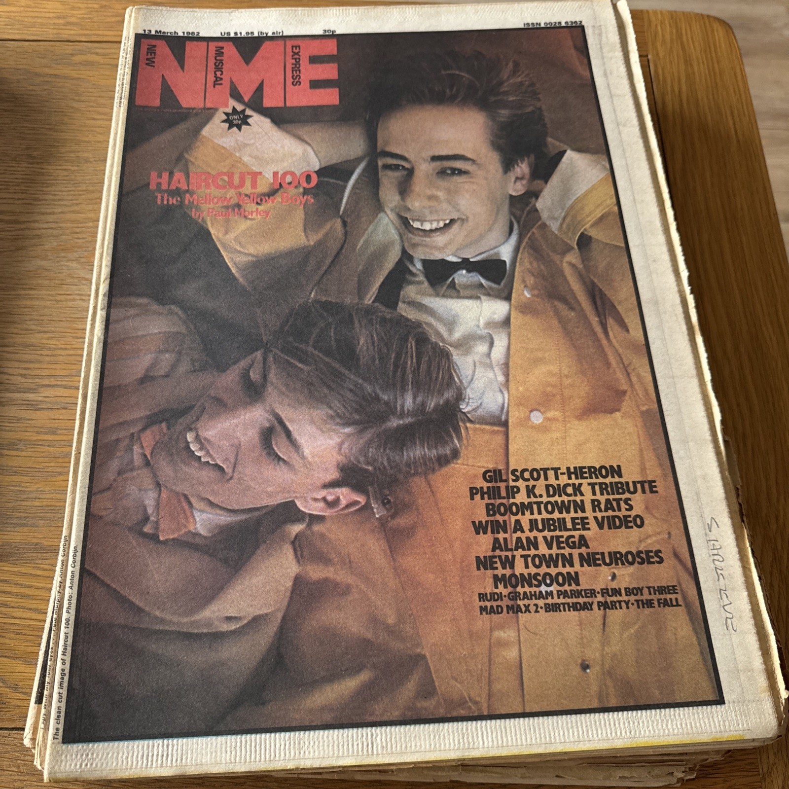 NME Newspaper – 13th March 1982 – The Mellow Yellow Boys Front Cover