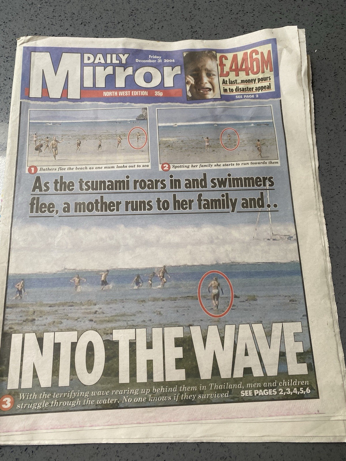 Daily Mail Mirror Newspaper December 2004 Asian Tsunami Disaster