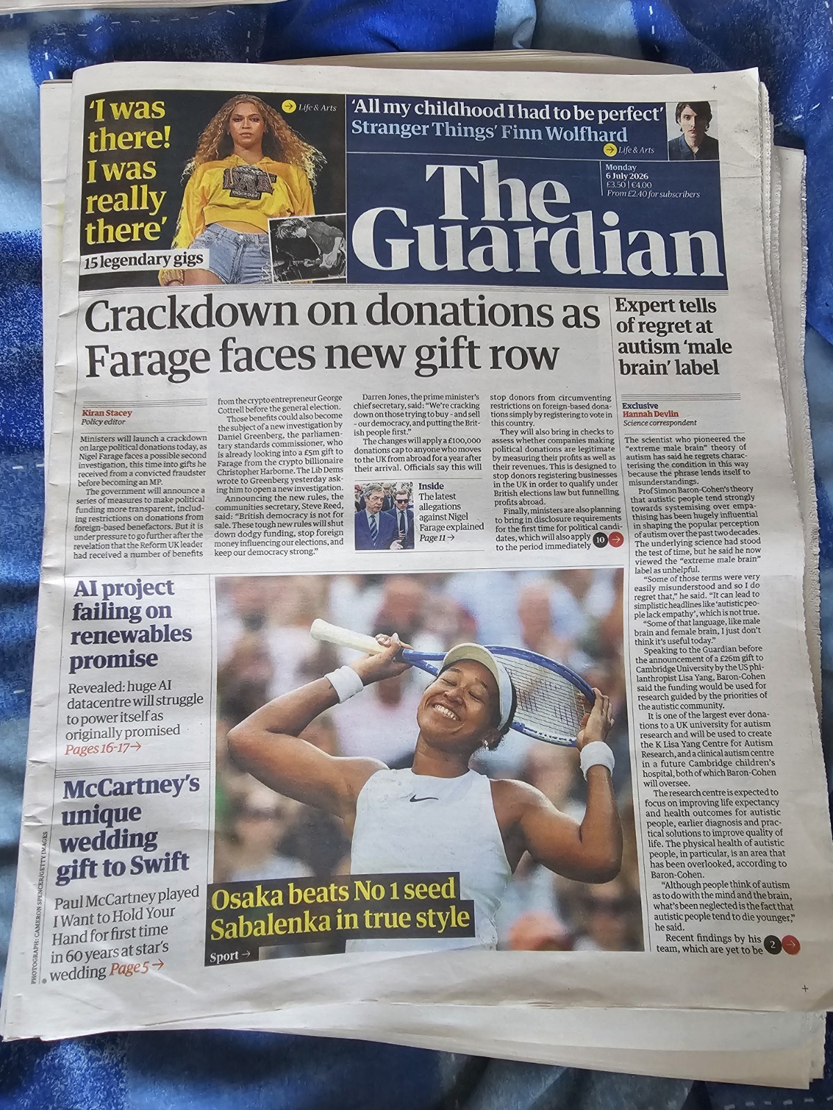 The Guardian Newspaper from Monday 6th July 2026 complete.