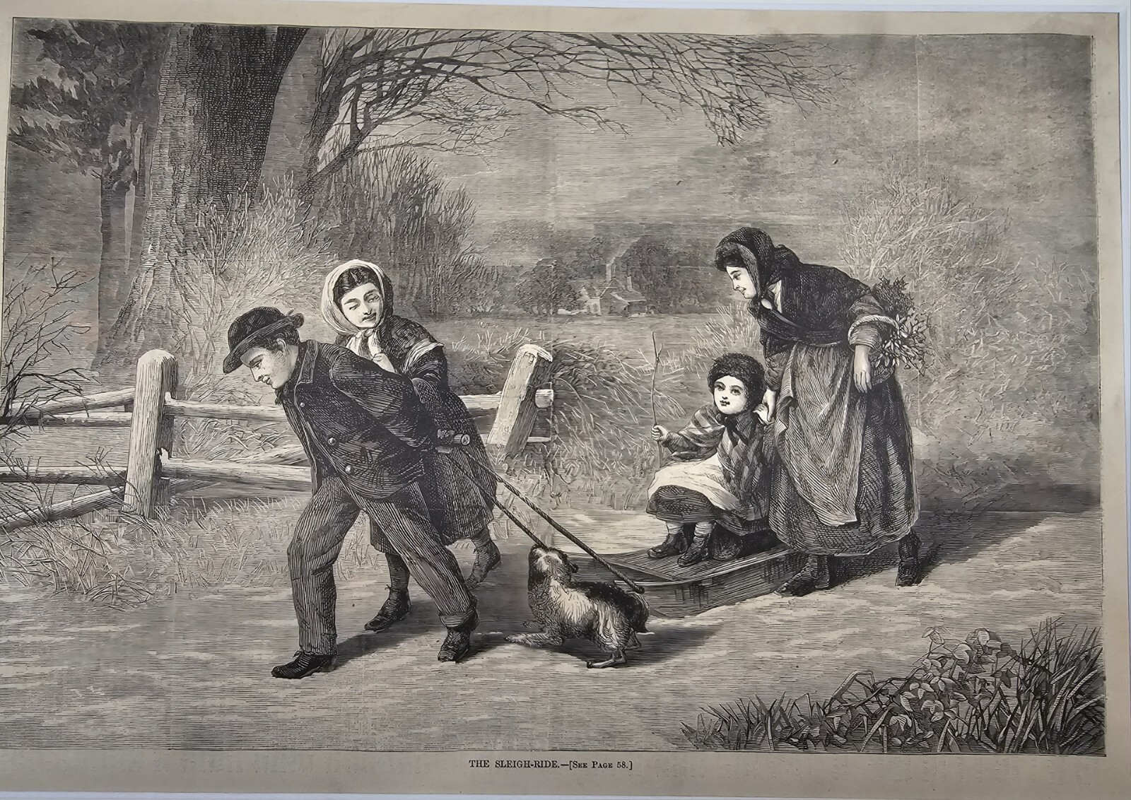 Harper’s Weekly January 23, 1869 ” The Sleigh Ride.” Page 57