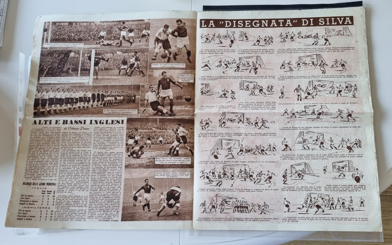 FOOTBALL NEWSPAPER ENGLAND Vs ITALY INTERNATIONAL IL CALCIO ILLUSTRATO n48 1949