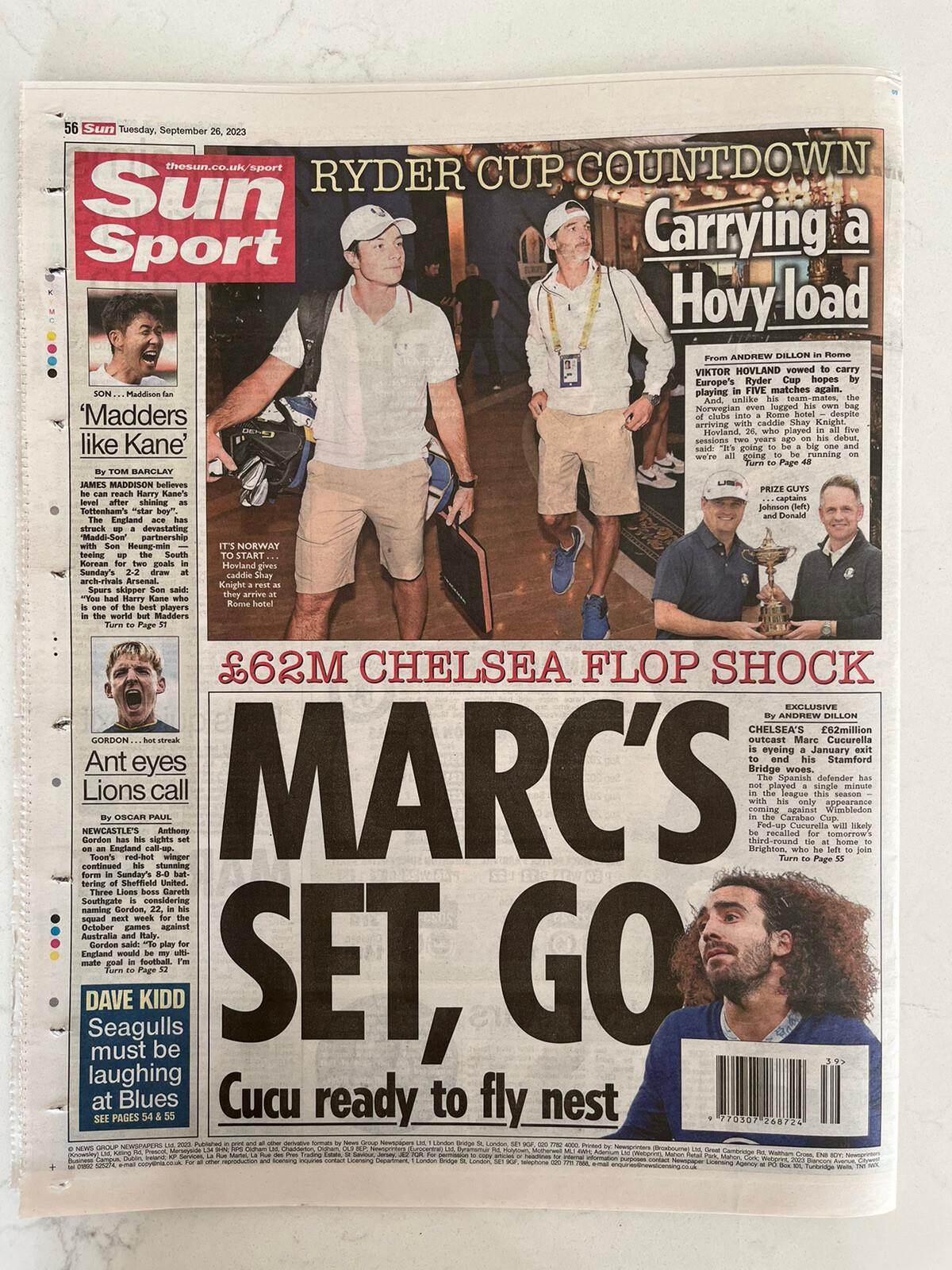 TAYLOR SWIFT TRAVIS KELCE NFL RUSSELL BRAND UK SUN NEWSPAPER SEPTEMBER 2023