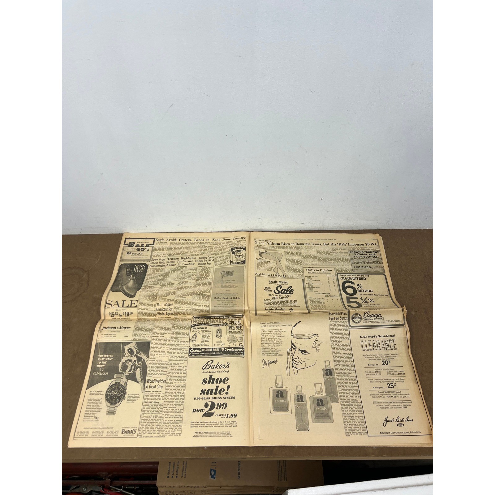 The Philadelphia Inquirer July 21 1969 Newspaper Man Walks On Moon Apollo 11