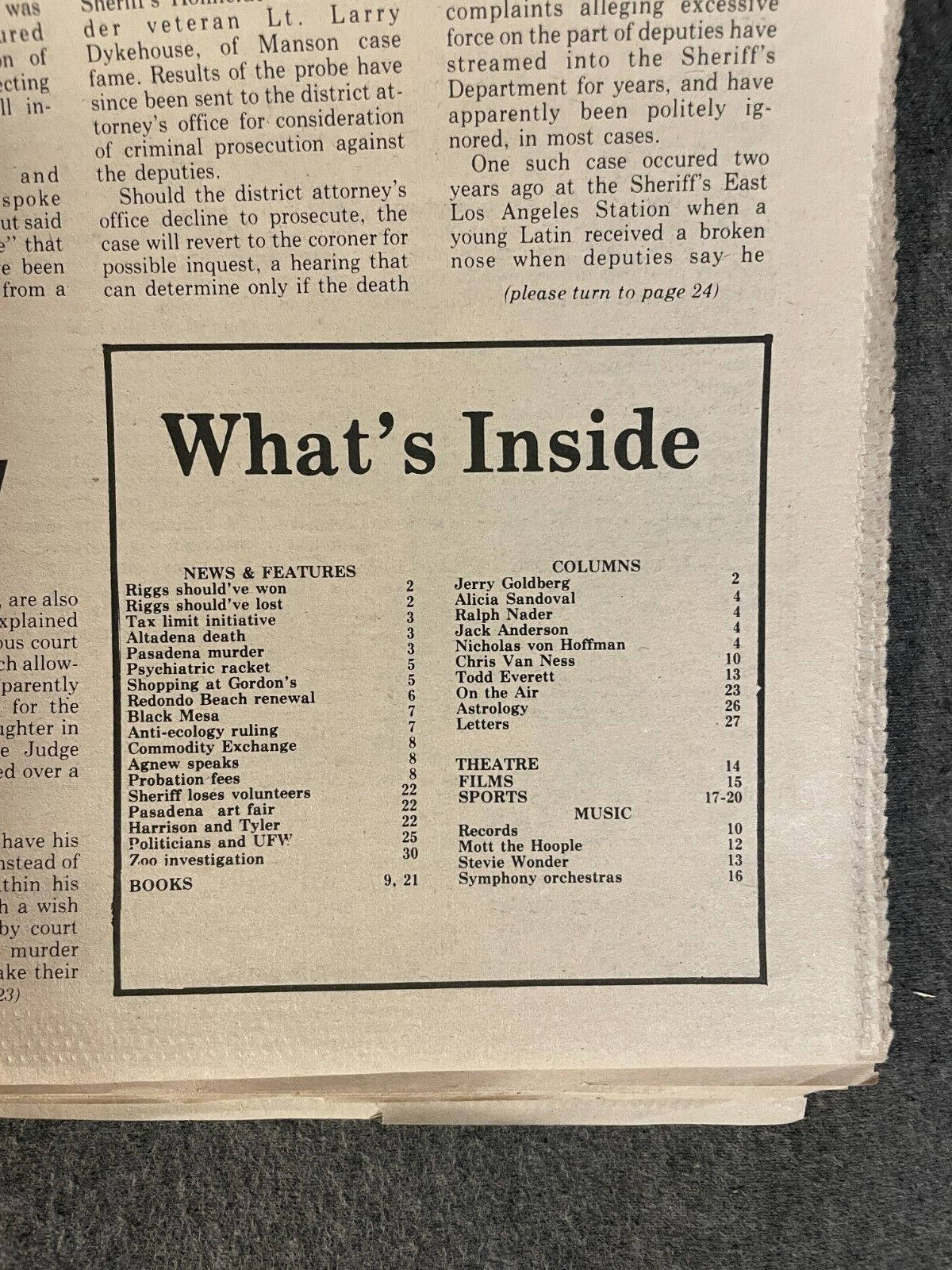 Oct 1973 Los Angeles Free Press Newspaper Iggy Pop Stooges Van Morison J Geils