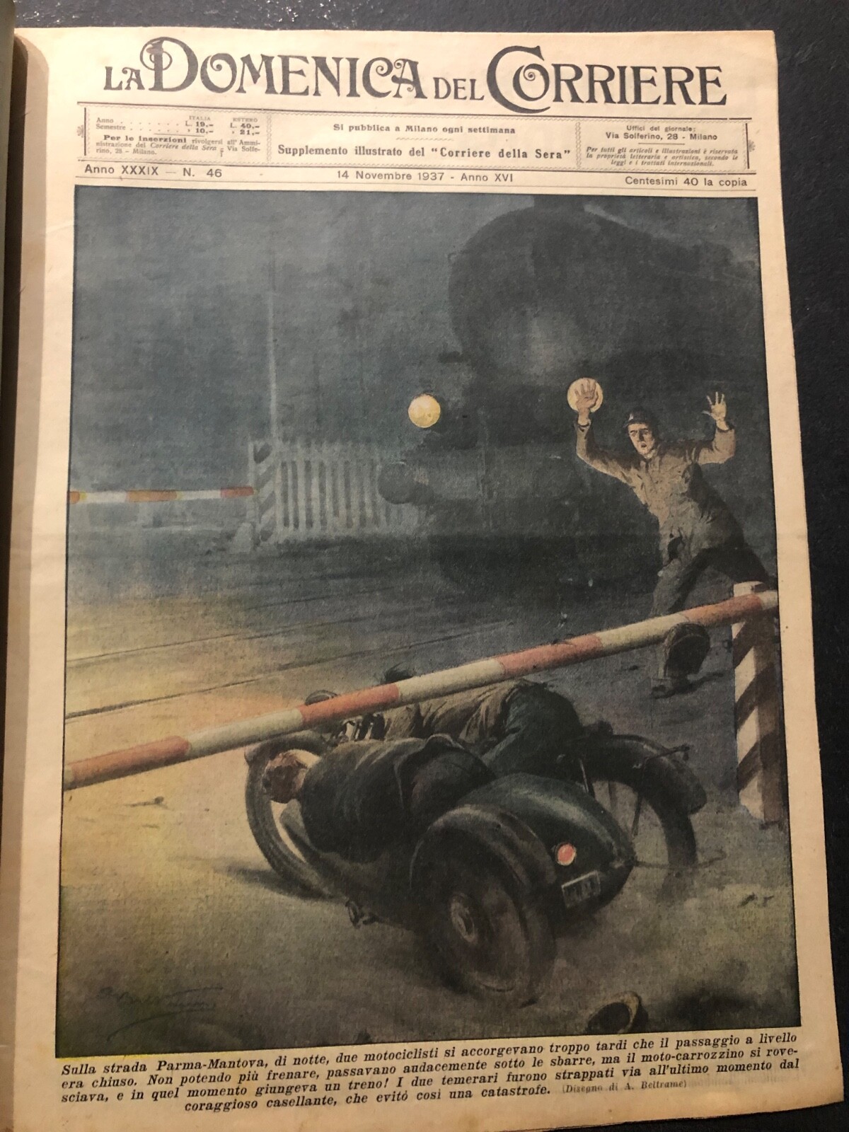 La Domenica del Corriere 46 1937 Parma-Mantova Dome Novara Duce Arbitri Muftì