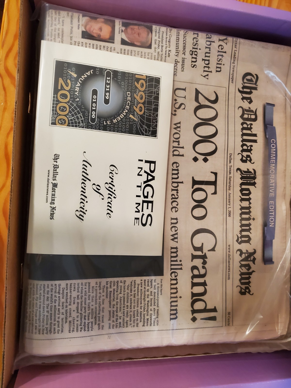 Pages In Time The Dallas Morning News Y2K Millennium Commemorative Edition