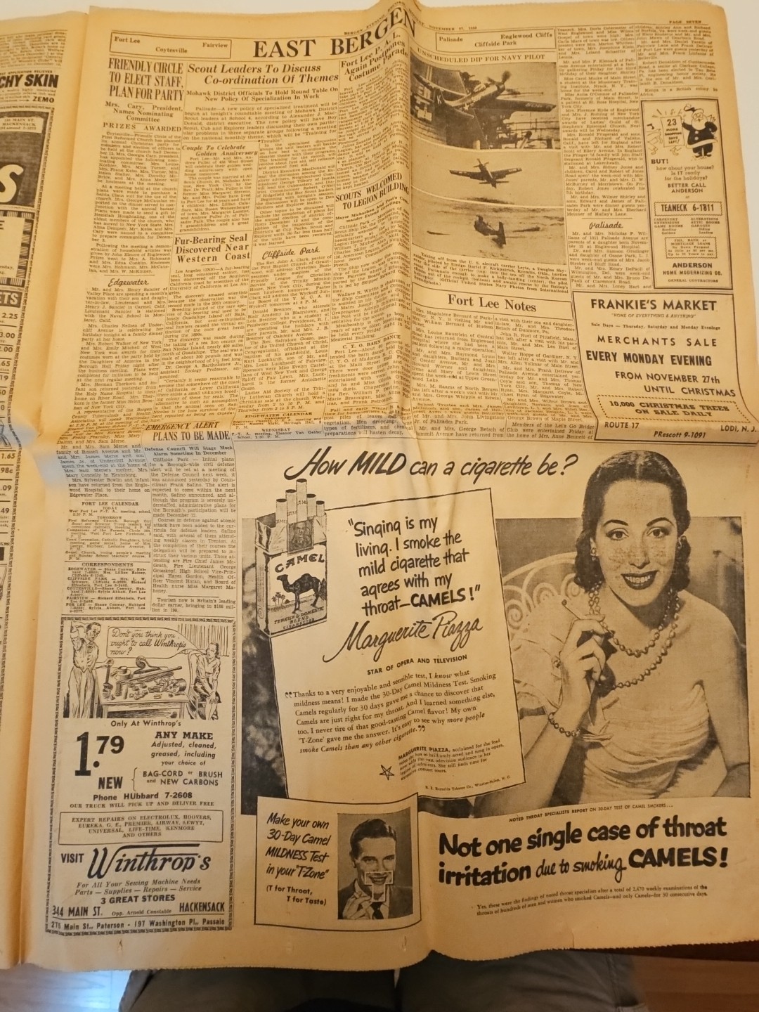 Lot Of 4 BERGEN EVENING RECORD NEWSPAPERS 1944, 49, 50 WW2