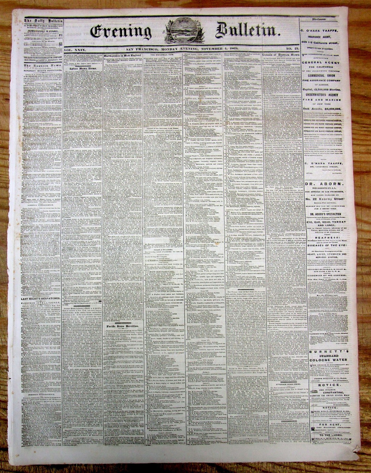 10 1869 newspapers SAN FRANCISCO BULLETIN California TRANSCONTINENTAL RAILROAD