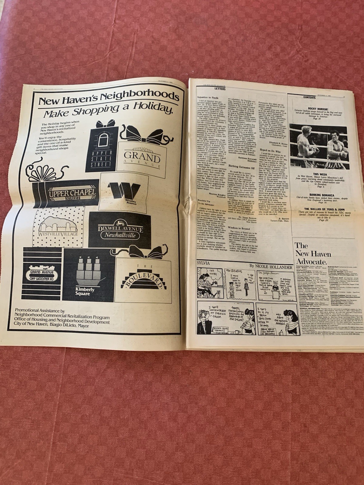 Vintage New Haven CT ADVOCATE newspaper Dec 4 1985 Beatles