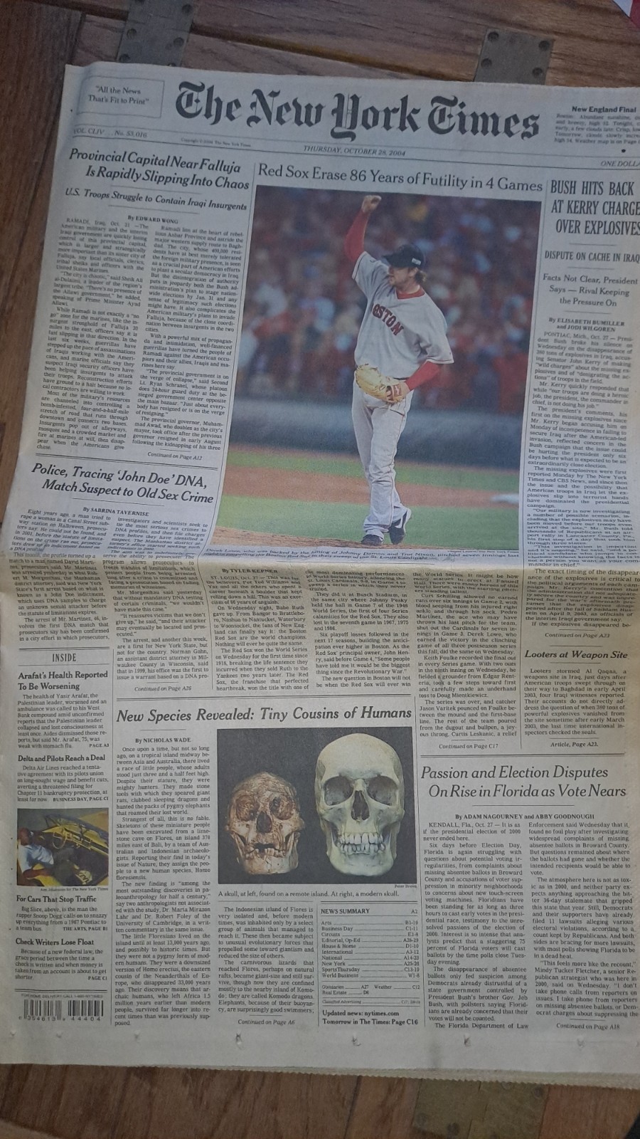 The New York Times Thursday October 28, 2004 Newspaper