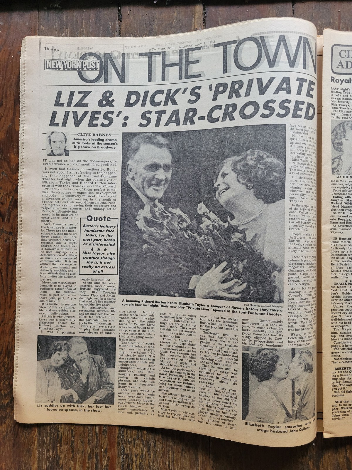 New York Post Newspaper, May 9, 1983, Mom Kills Tot Mother’s Day, Liz & Dick