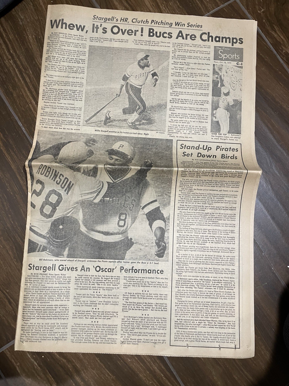 Pittsburgh Pirates – World Series Win – 1979 – Full Newspaper